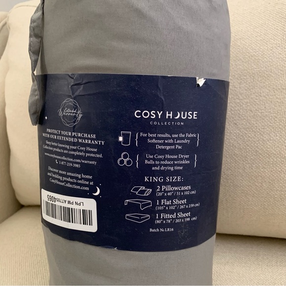 New $169 Luxury Bed SheetsBamboo Viscose Blend in Grey - Picture 3 of 9